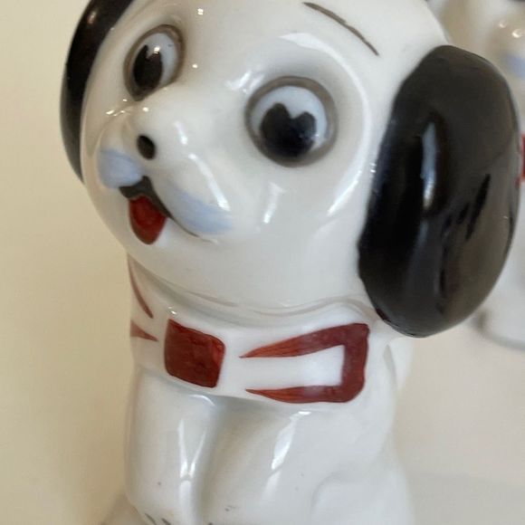 Vintage Anthropomorphic Dog Puppy Googly Big Eye Japan Figurine Kitsch Set Of 3 - Picture 8 of 10
